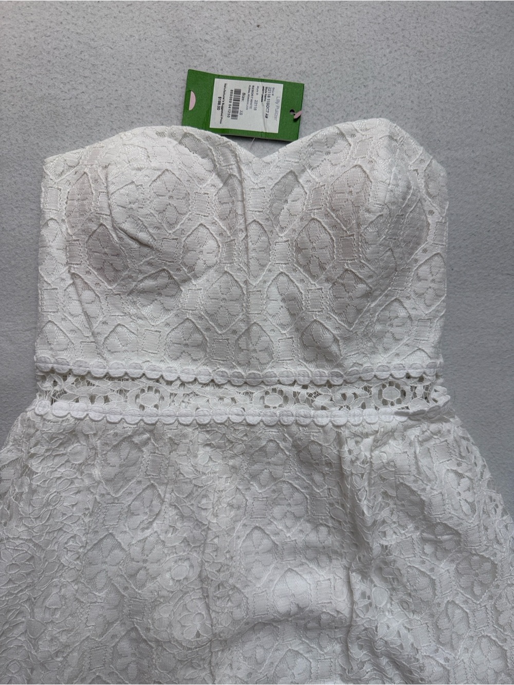 Lilly Pulitzer Brett Dress Resort White Floral hexagon Lace XS - Picture 3 of 5